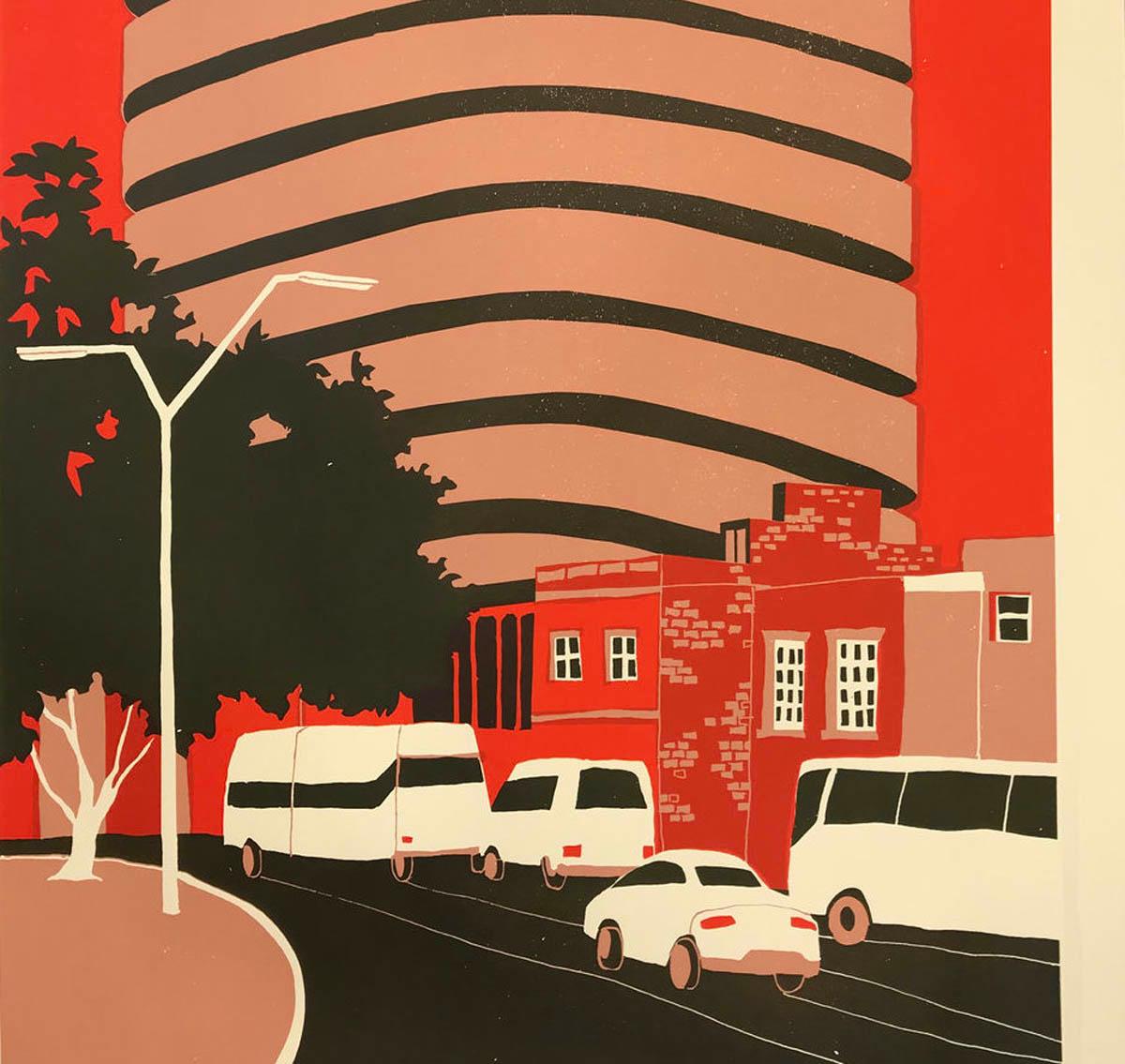 Aparcamiento - Manaus, Eliza Southwood, serigrafía de paisaje urbano de edición limitada en venta 5