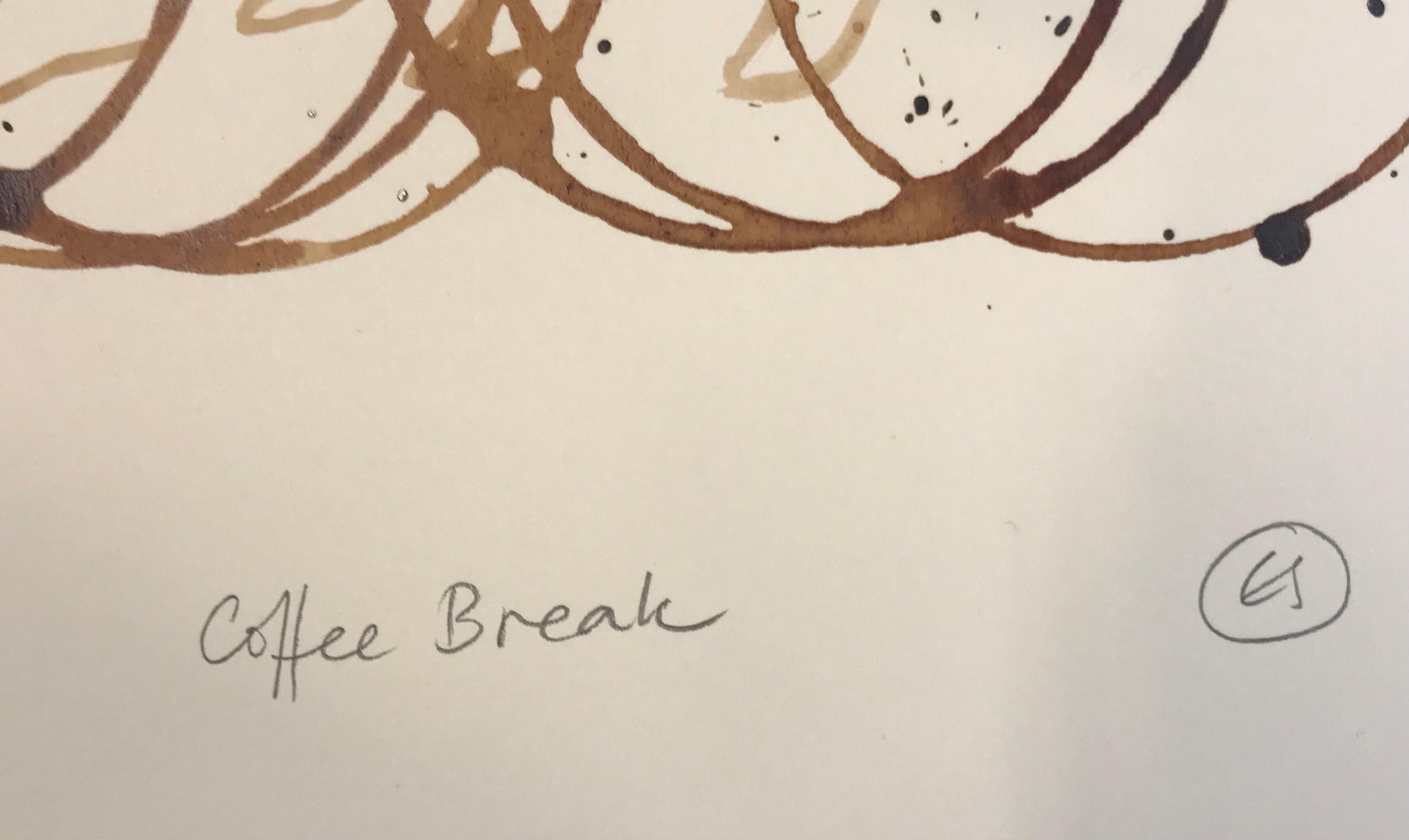 Coffee Break (CB01_nov23) Café sobre papel, ciclistas, arte deportivo 1
