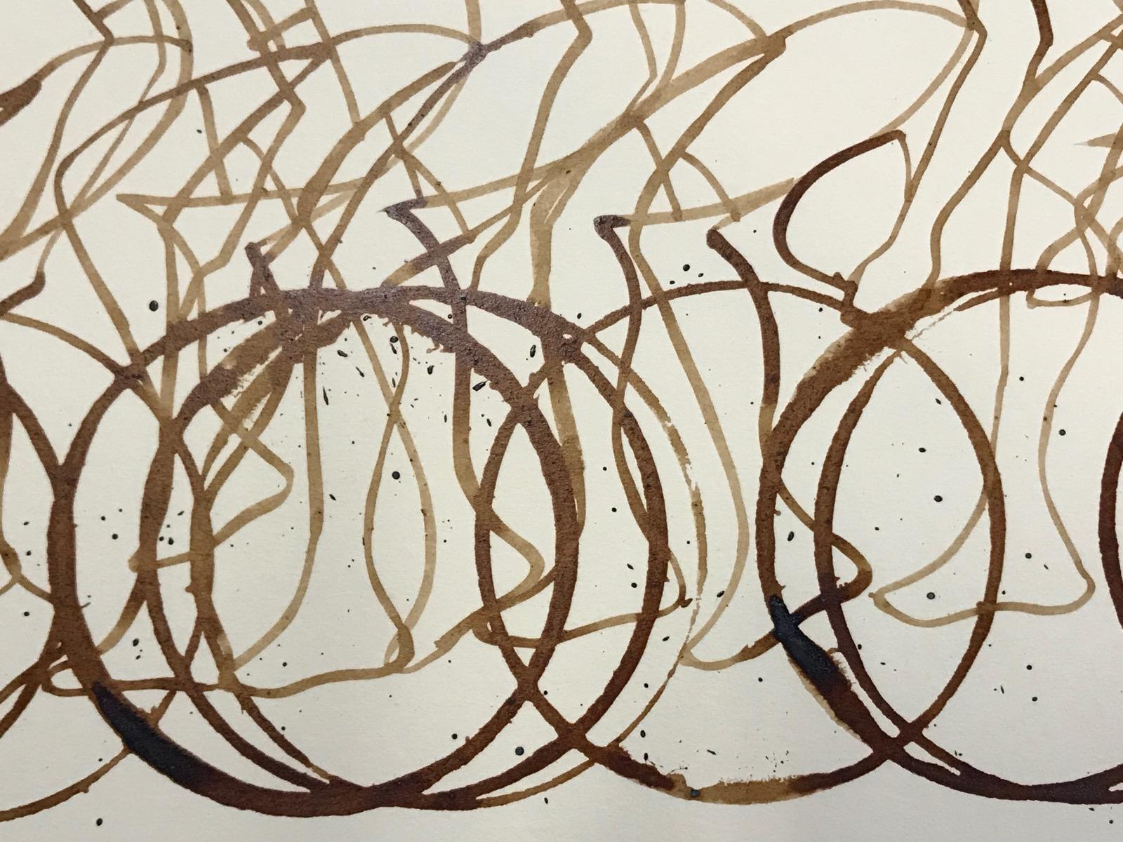 Original Artwork by Eliza Southwood made from specially treated coffee and then submitted to a further setting treatment.

Additional  information:
Eliza Southwood
Coffee on paper
Sold unframed 
Image size ( dimentions of the cyclists): 
Height: