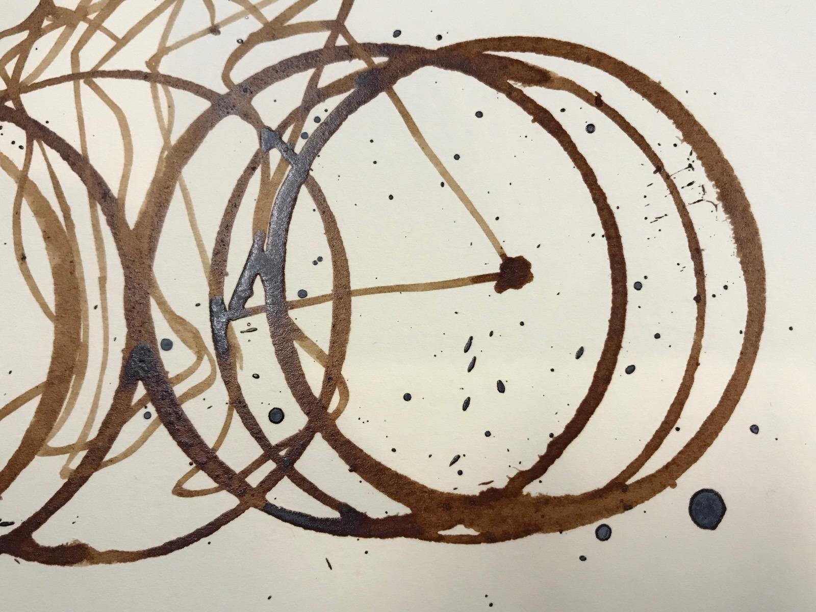 Original Artwork by Eliza Southwood made from specially treated coffee and then submitted to a further setting treatment.

Additional  information:
Eliza Southwood
Coffee on paper
Sold unframed 
Image size ( dimentions of the cyclists): 
Height:
