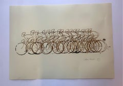 Coffee Peloton Series XIII, Original painting, Coffee on paper, Coffee art