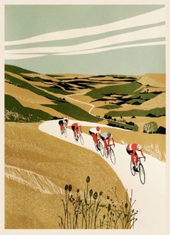 Dragon Ride, Limited edition print, Cycling, Sports, Bike art, Silk Screen print