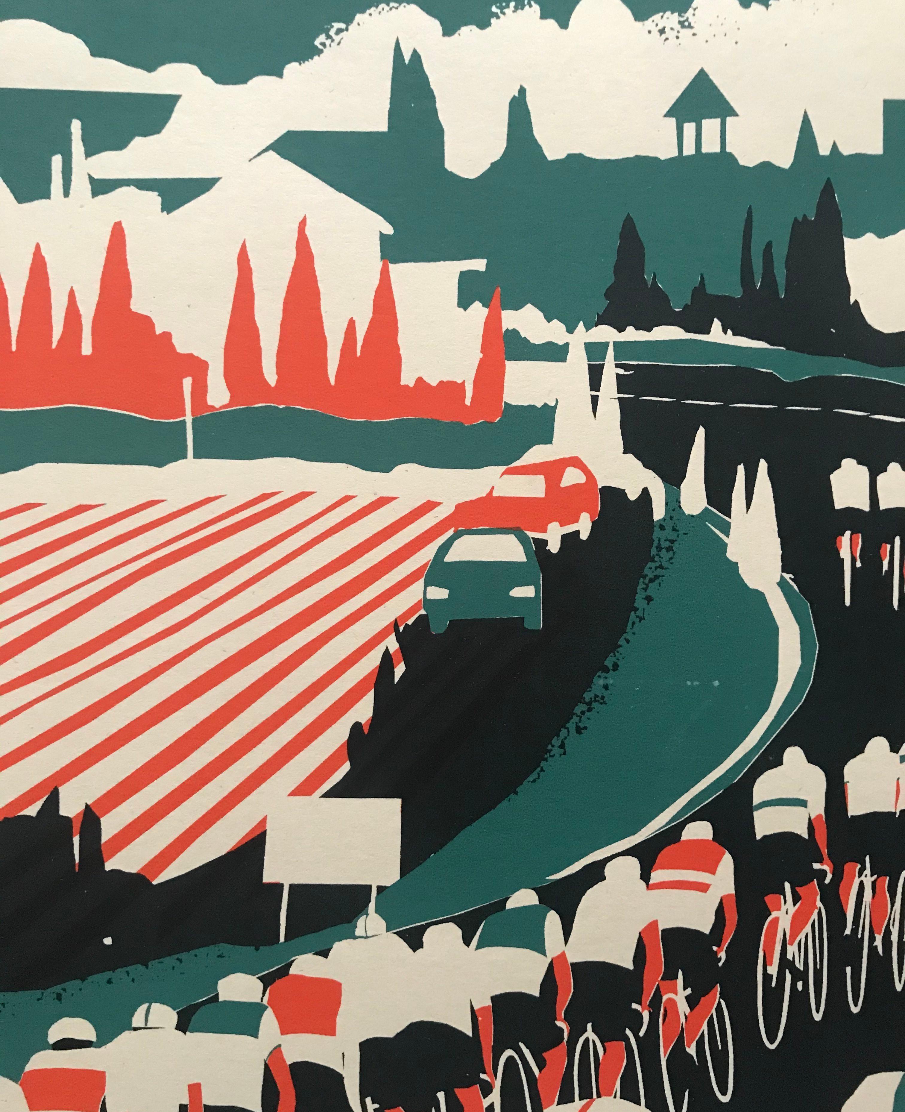 Eliza Southwood, Echelon, Limited Edition Screen Print, Cycling Art 1