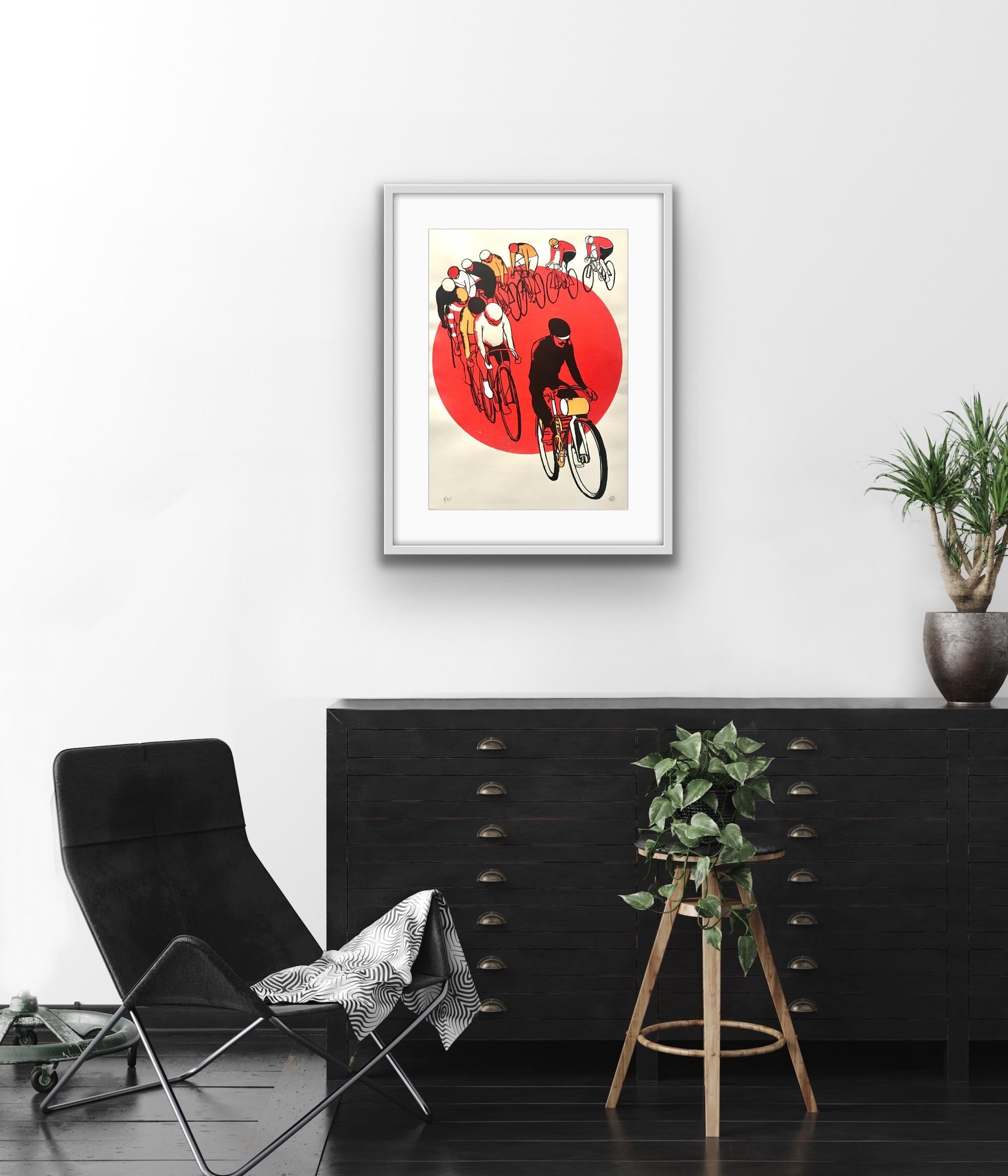 Eliza Southwood,  Keirin, Limited Edition Screen Print, Cycling Art 3