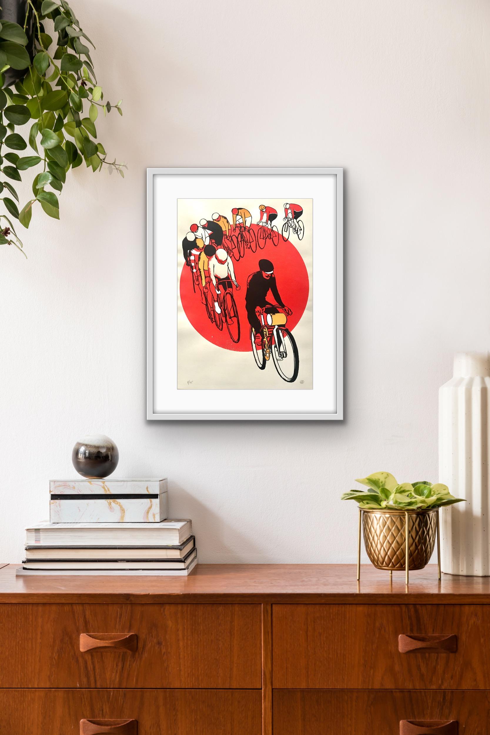 Eliza Southwood,  Keirin, Limited Edition Screen Print, Cycling Art 4