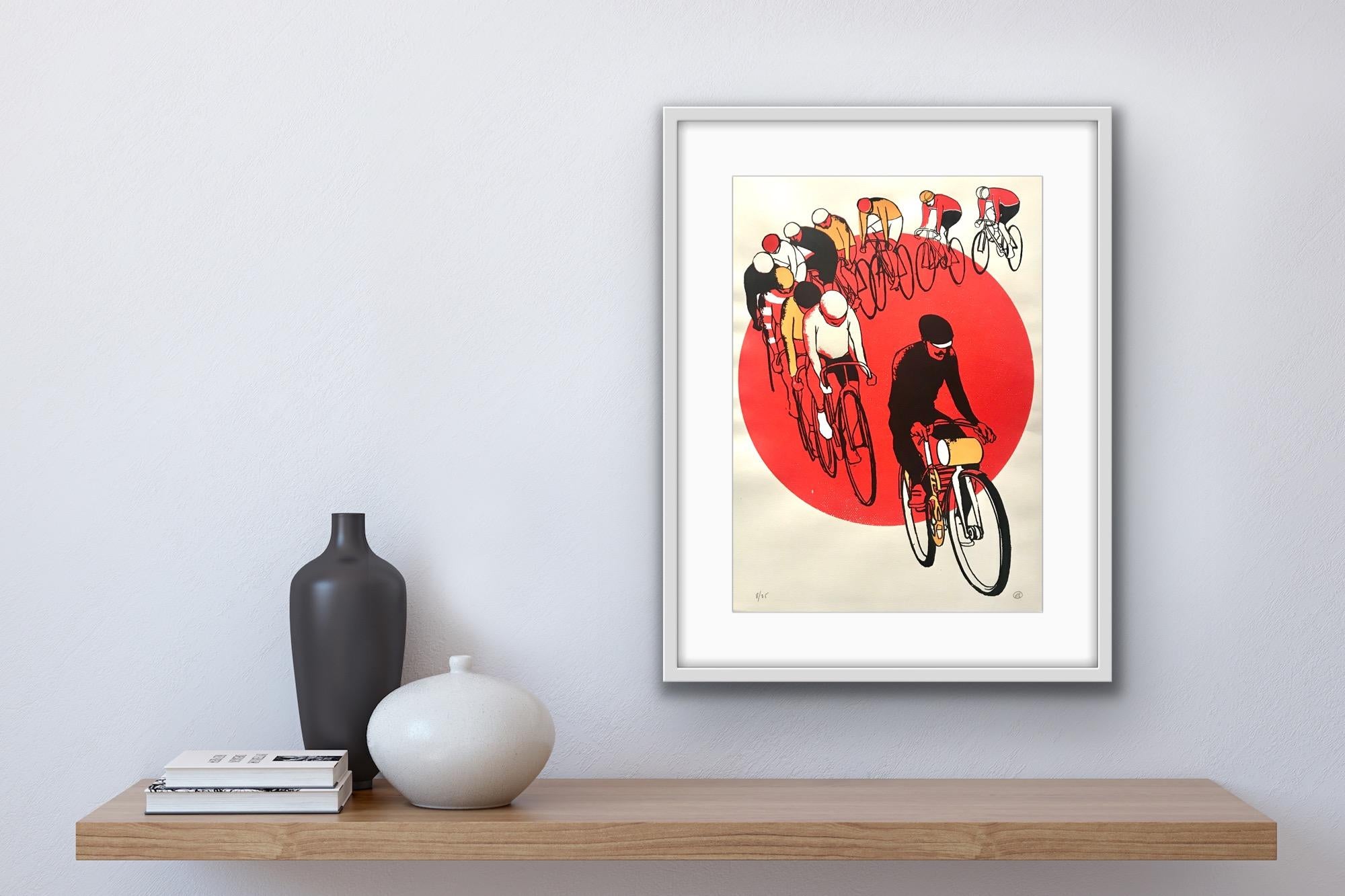 Eliza Southwood,  Keirin, Limited Edition Screen Print, Cycling Art 5
