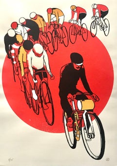 Eliza Southwood,  Keirin, serigrafía de edición limitada, arte ciclista