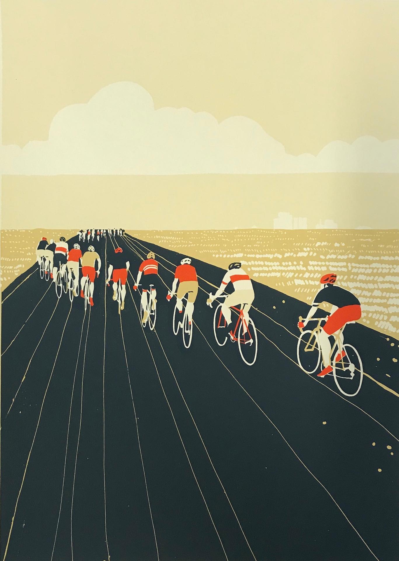 Eliza Southwood, Linien, Siebdruck in limitierter Auflage, Fahrradkunst, Kunst Online