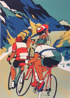 Eliza Southwood, The Climb, Sportdruck in limitierter Auflage, Fahrradkunst, figurativ