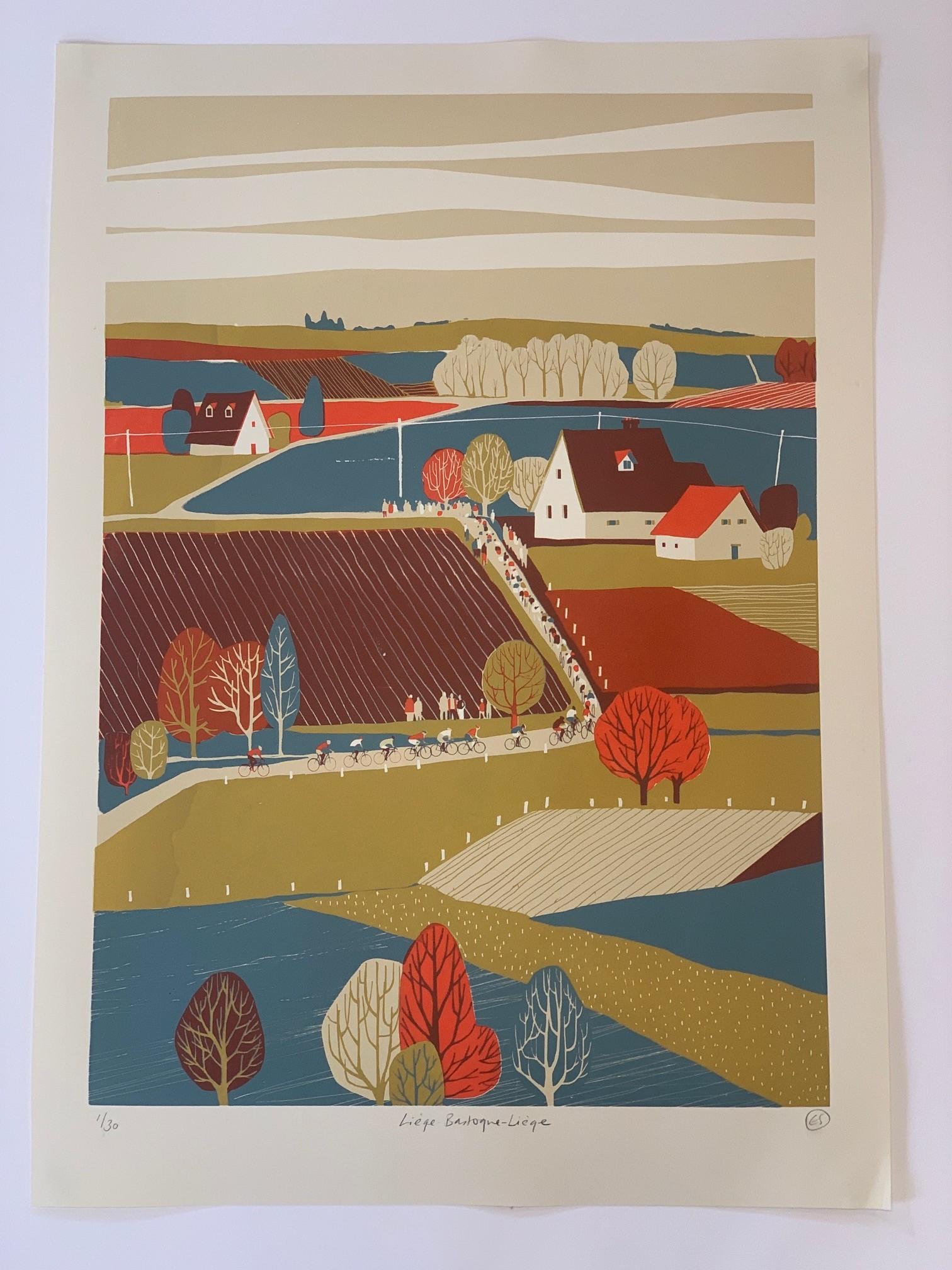 Liège-Bastogne-Liège II with Silkscreen Print by Eliza Southwood For Sale 2