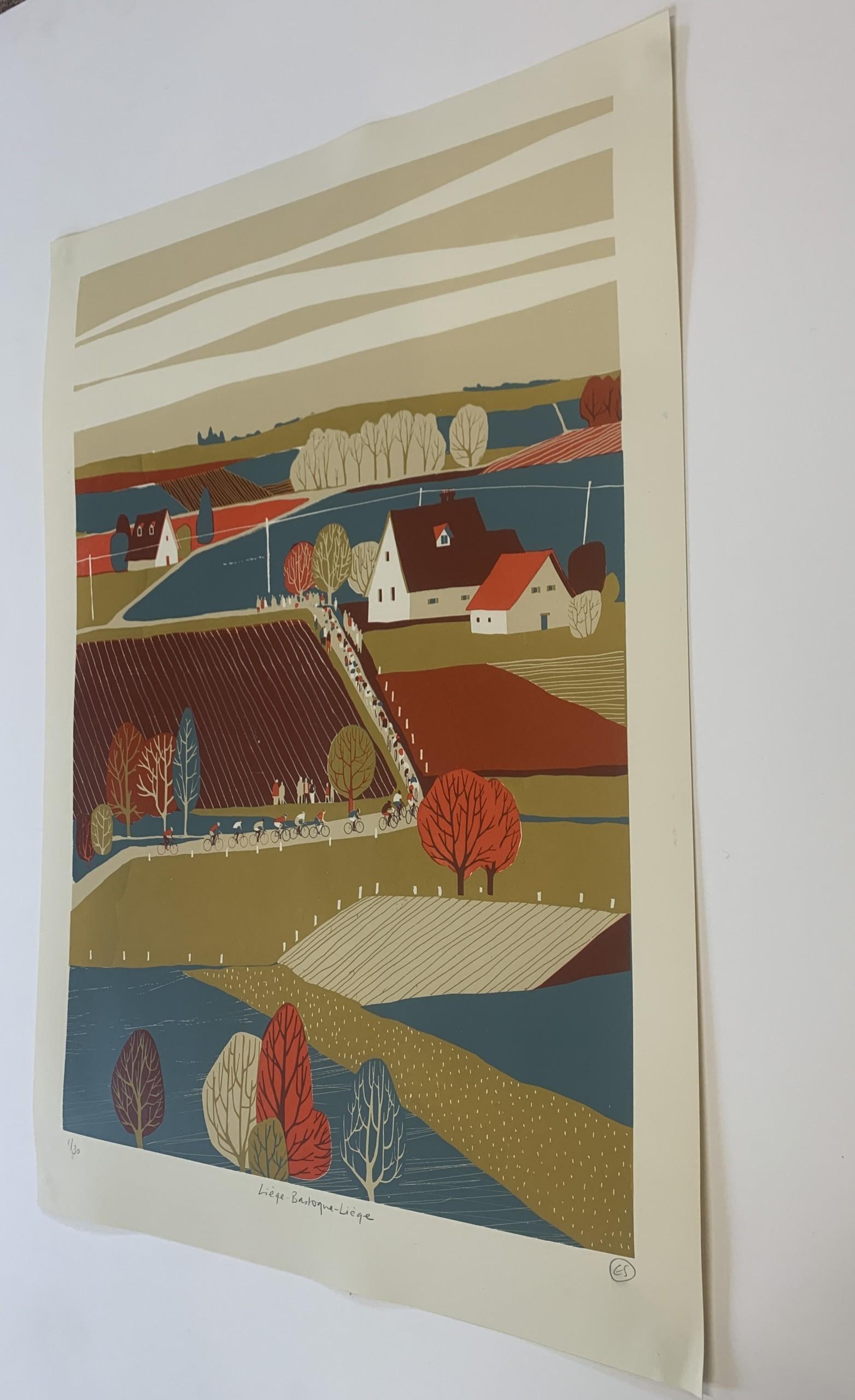 Liège-Bastogne-Liège II with Silkscreen Print by Eliza Southwood For Sale 3
