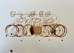 Small Coffee Peloton (CP_Small_02), Coffee On Paper, Cyclists, Sports Art