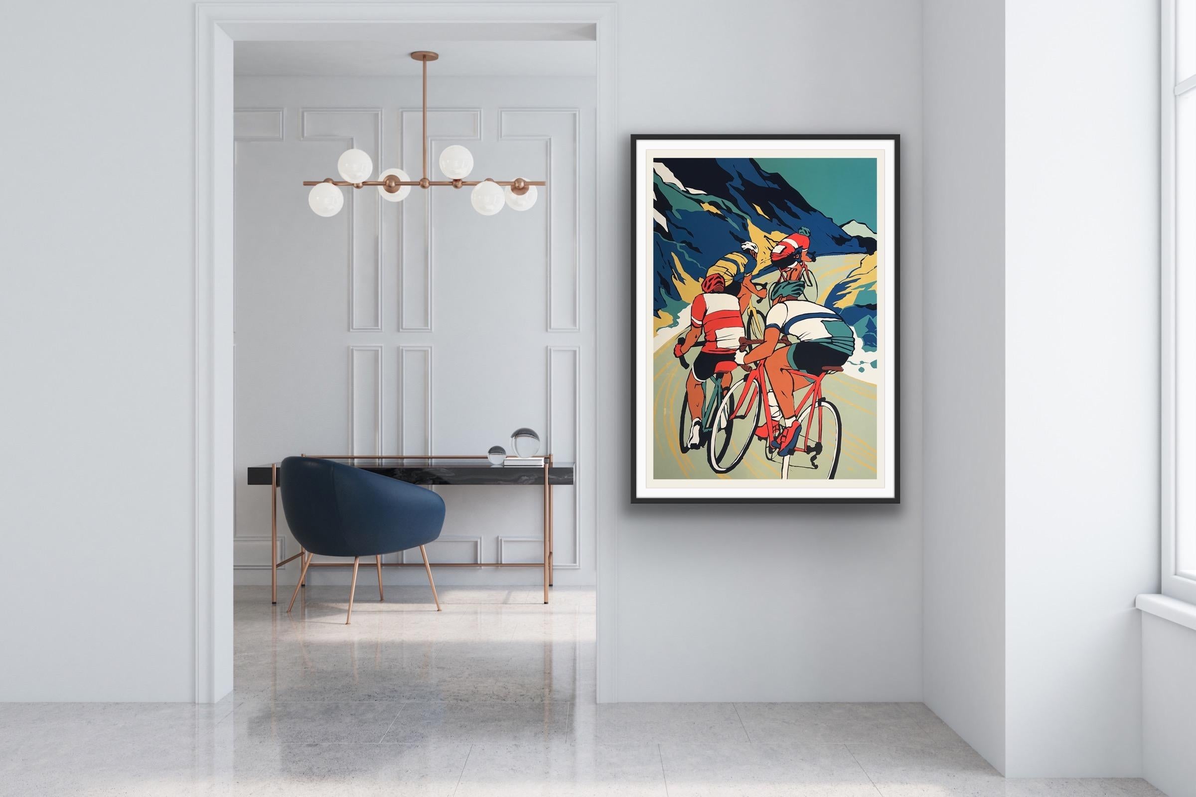 The Climb, Limited edition Screen print, Sports, Cycling art, Figurative, Bikes For Sale 1