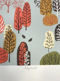 Uphill, Screen print, Cycling art, Landscape art, Contemporary handmade print