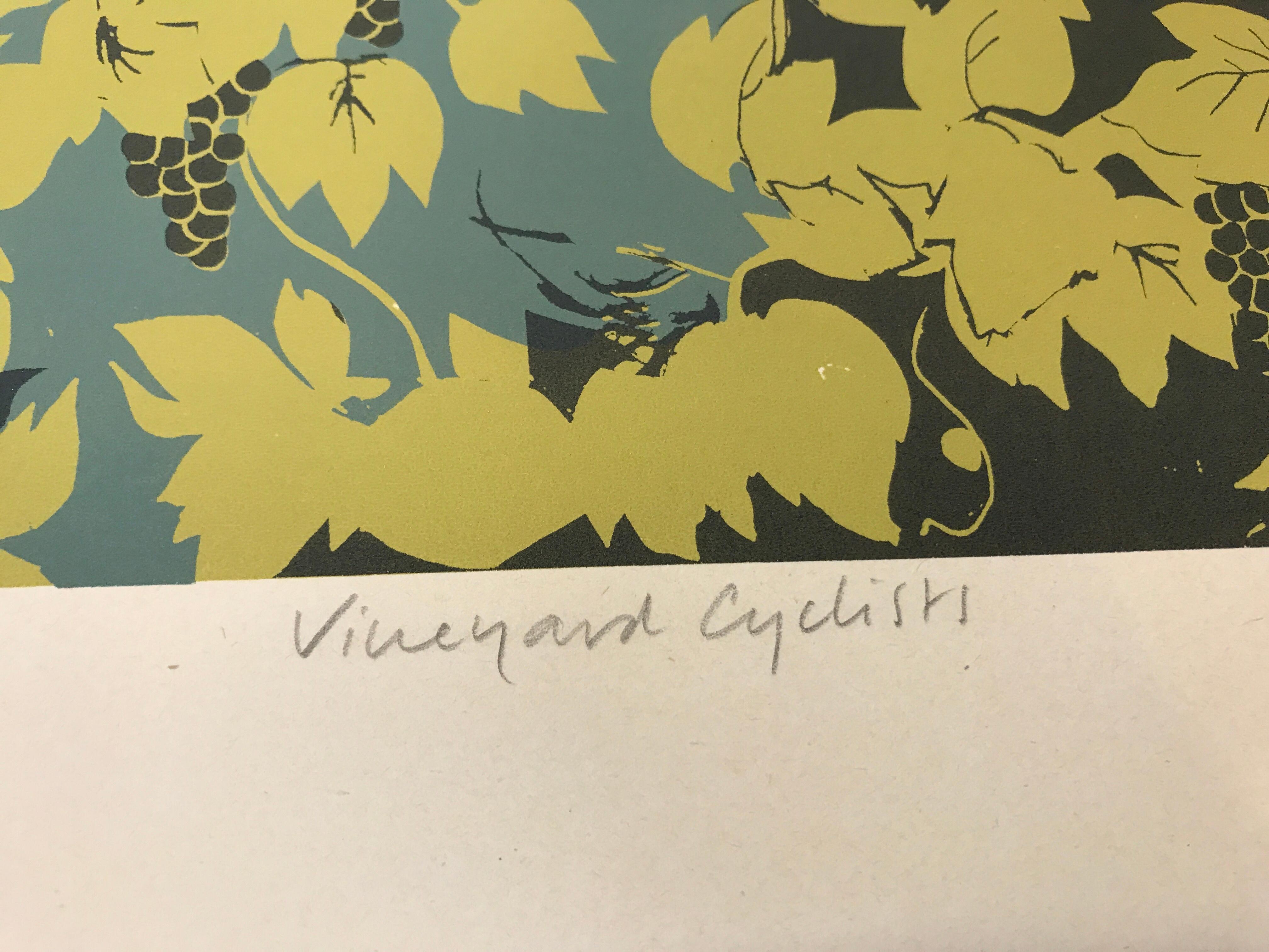Ciclisti del vigneto, Serigrafia, Biciclette, Alpi francesi, Arte del ciclismo, Sport in vendita 13