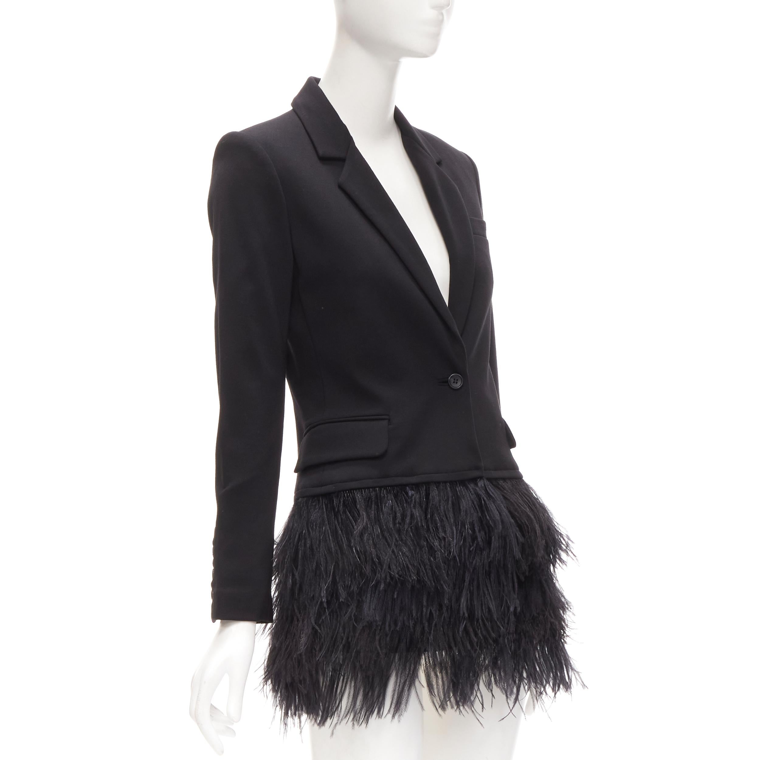 blazer with ostrich feathers