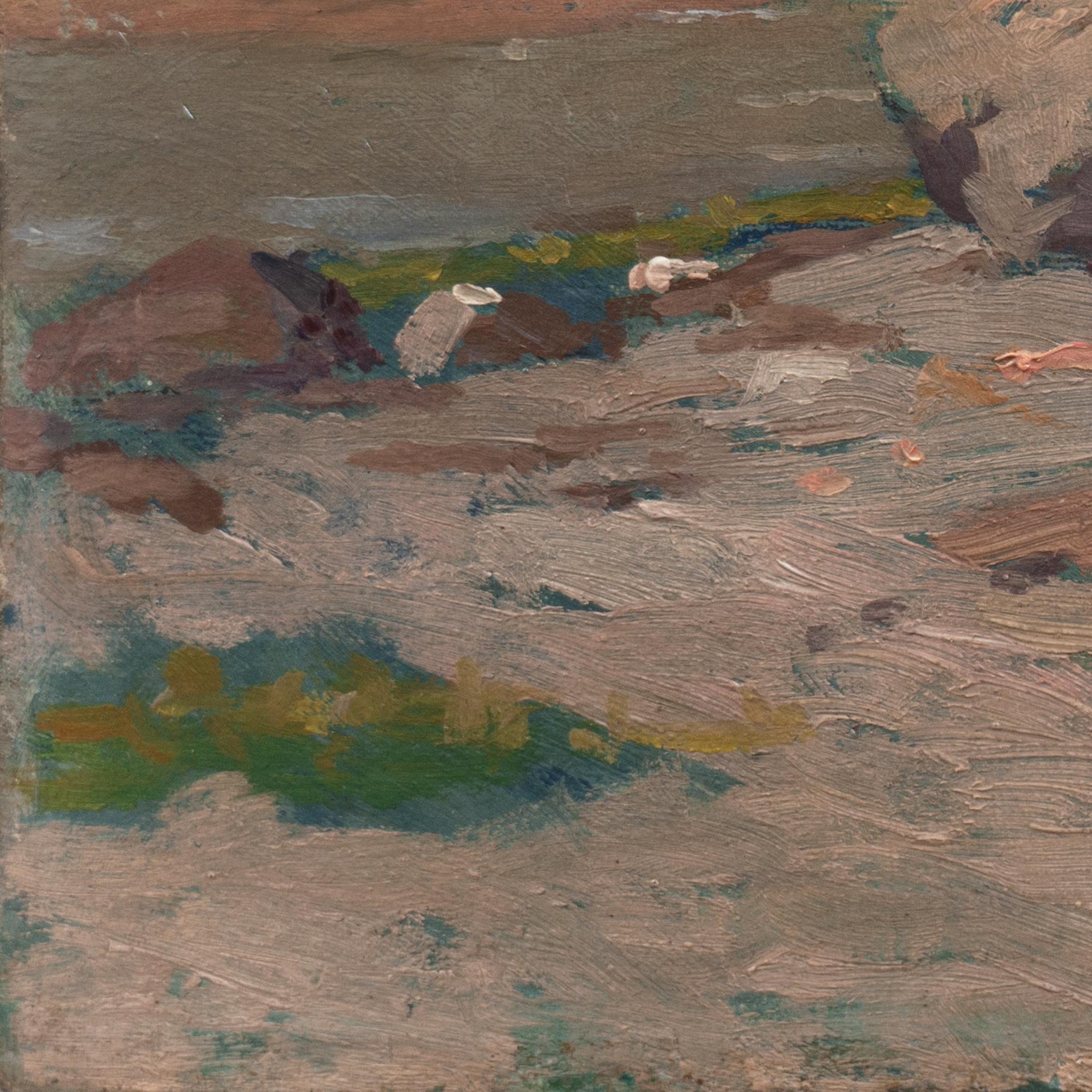 Signed lower right, 'E. A. Page' of Elizabeth Amie Page (American, born 1908) and painted circa 1945.

This painter, lithographer and designer studied at the Art Student’s League, the Boston Museum of Fine Art School, and with Alexander Brook before