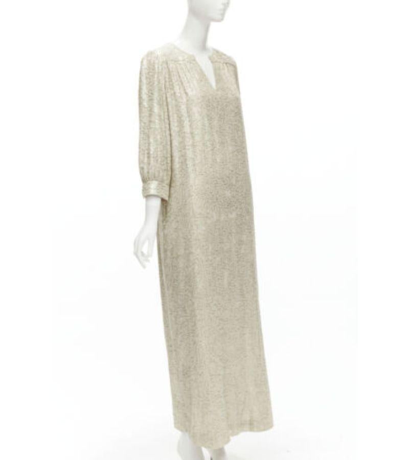 ELIZABETH AND JAMES 1920's gold lurex cropped sleeves maxi dress US4 S In Good Condition In Hong Kong, NT