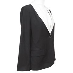ELIZABETH AND JAMES Black Blazer Jacket White Collar Long Sleeve Sz 4