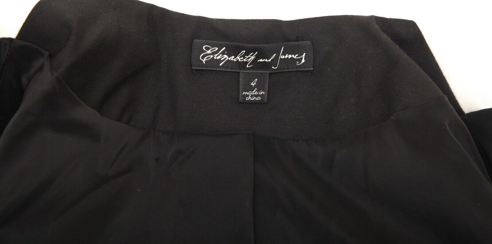 ELIZABETH AND JAMES Chaqueta Blazer Negra Cuello Blanco Manga Larga Sz 4 en venta 2