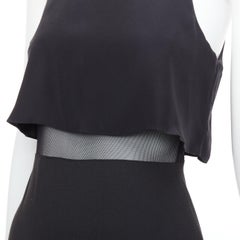 ELIZABETH AND JAMES Kiandra black midriff cut out sheer midi dress US2 S