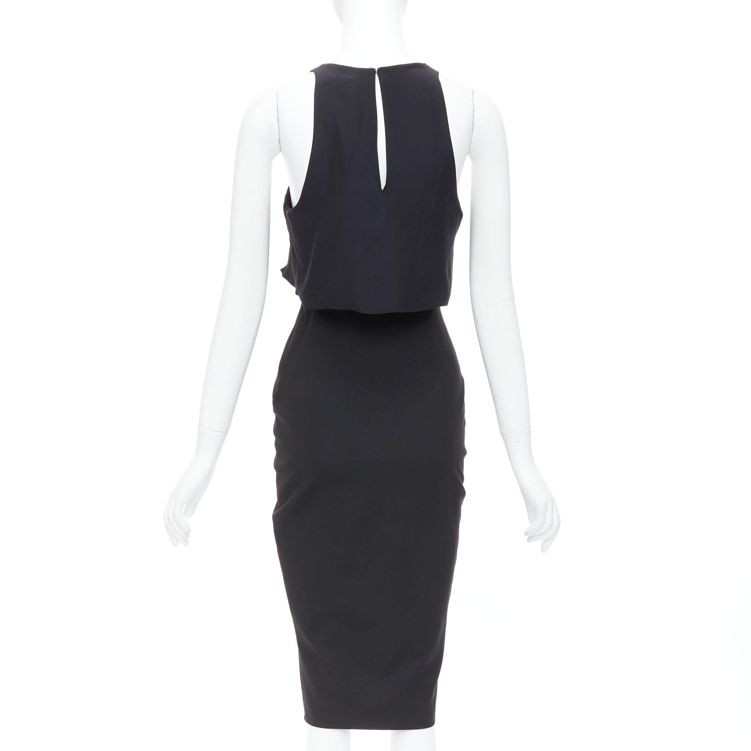 Women's ELIZABETH AND JAMES Kiandra black midriff cut out sheer midi dress US2 S For Sale