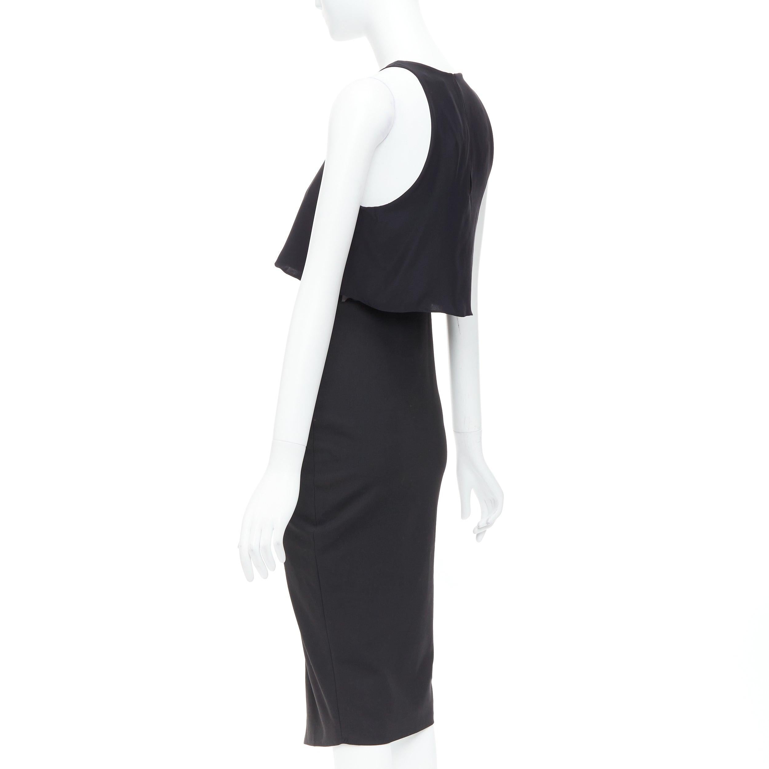 ELIZABETH AND JAMES Kiandra black midriff cut out sheer midi dress US2 S For Sale 1