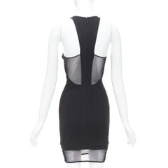 ELIZABETH AND JAMES Parker black sheer hem racer top mini dress US2 S