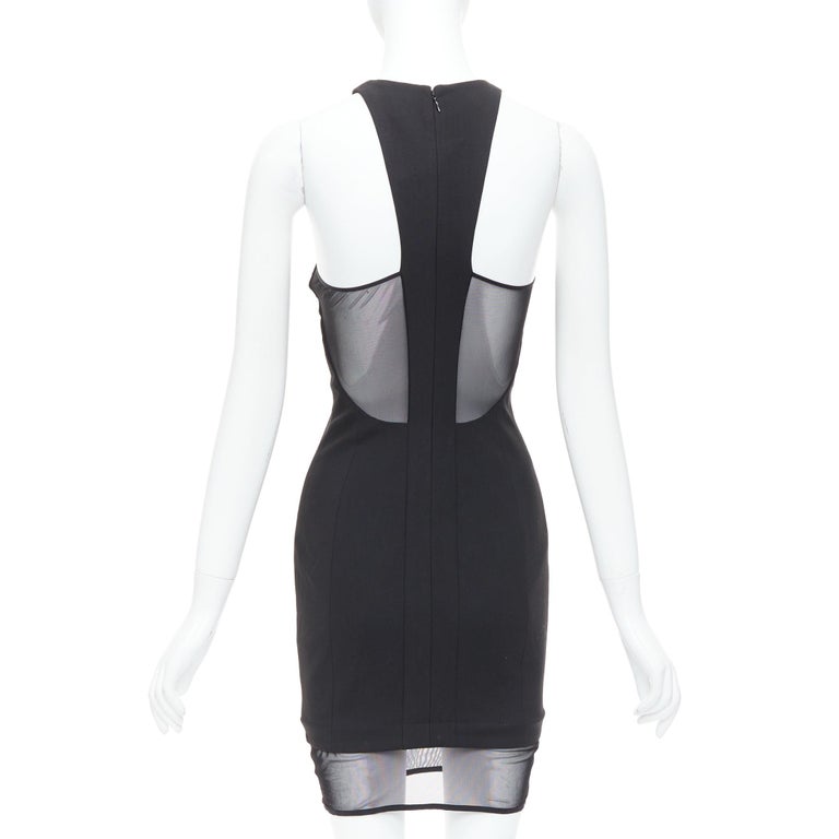 ELIZABETH AND JAMES Parker black sheer hem racer top mini dress US2 S For  Sale at 1stDibs
