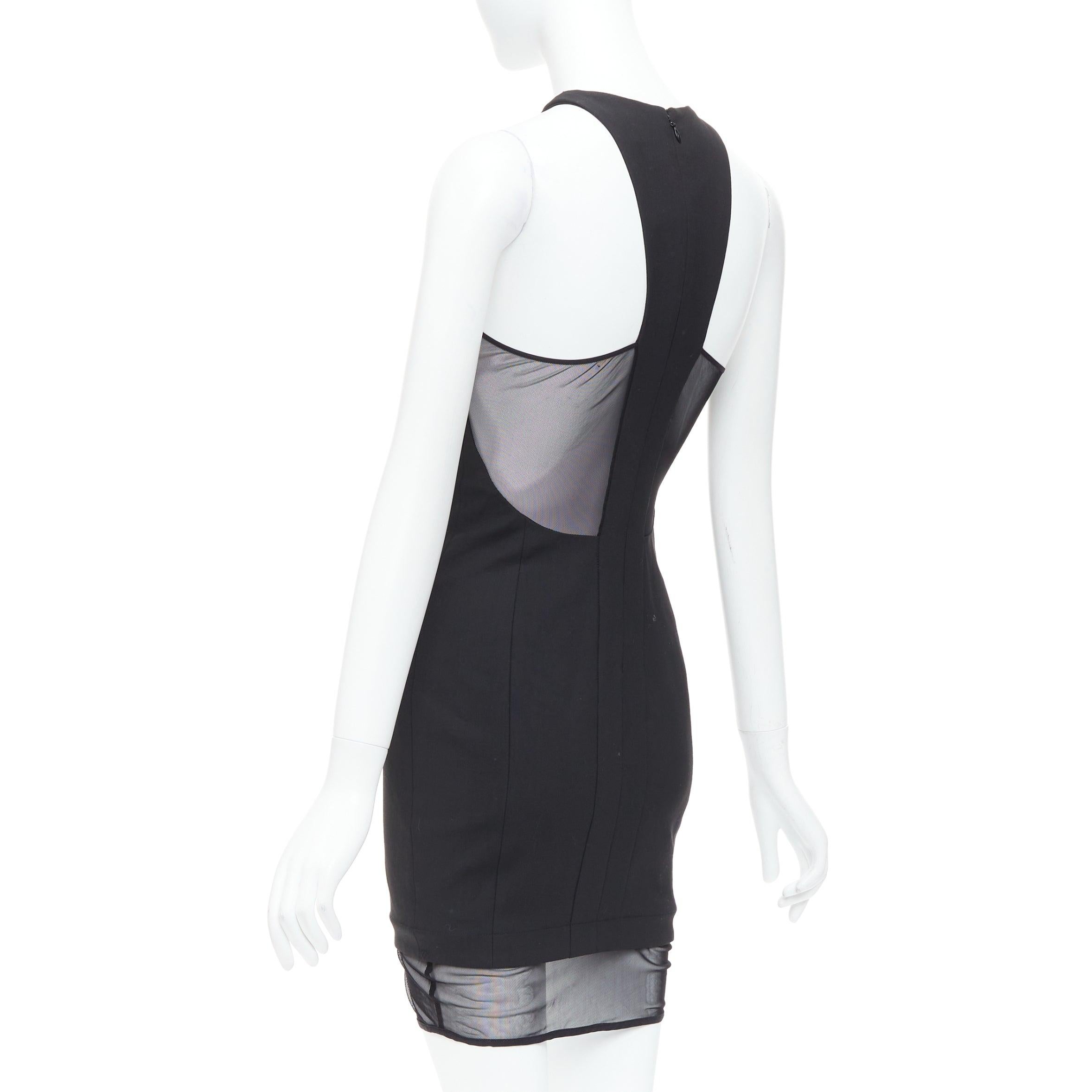 Women's ELIZABETH AND JAMES Parker black sheer hem racer top mini dress US2 S For Sale