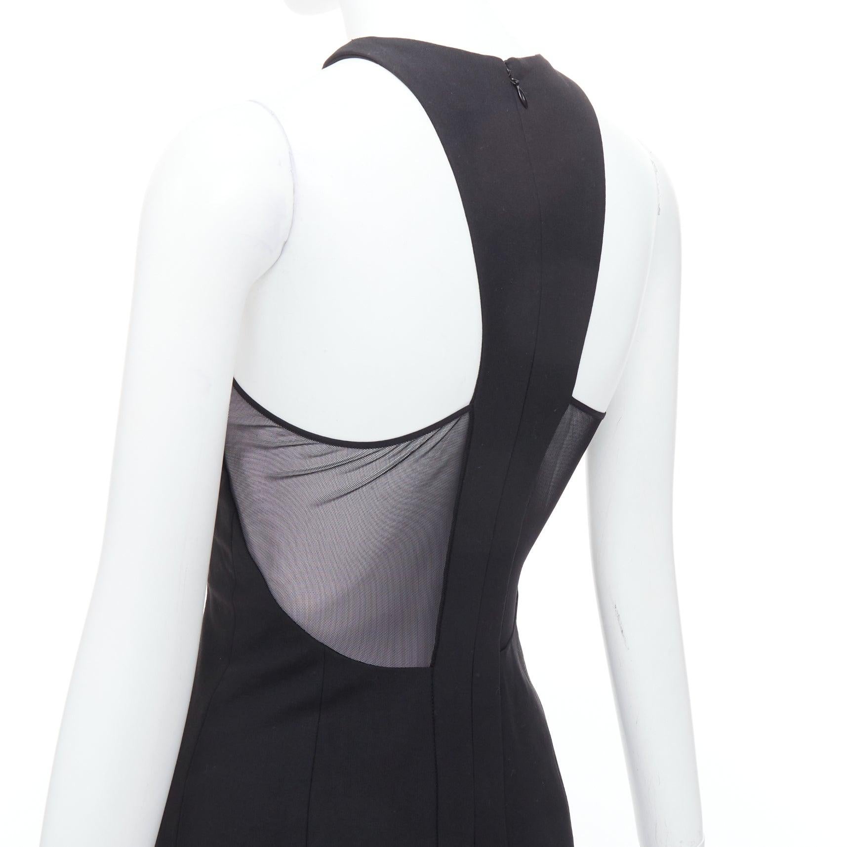 ELIZABETH AND JAMES Parker black sheer hem racer top mini dress US2 S For Sale 1