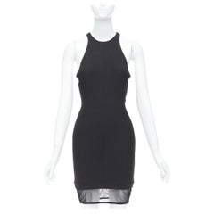 ELIZABETH AND JAMES Parker black sheer hem racer top mini dress US2 S