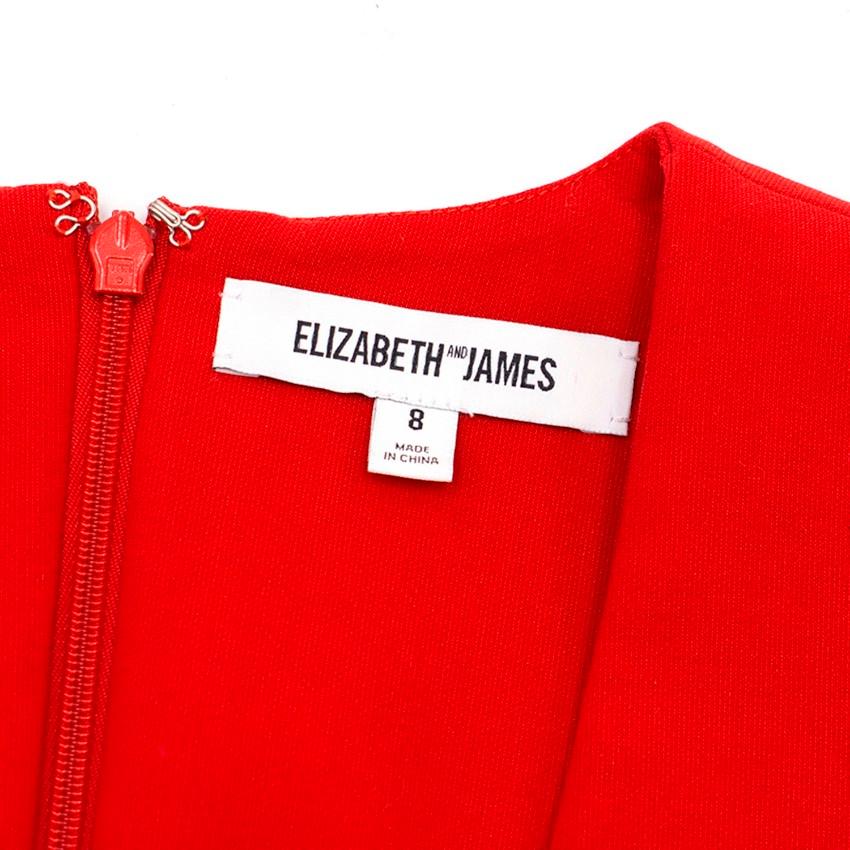 Women's Elizabeth and James Red Asymmetric Sheath Midi Dress US 4
