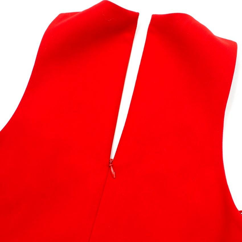 Elizabeth and James Red Asymmetric Sheath Midi Dress US 4 2
