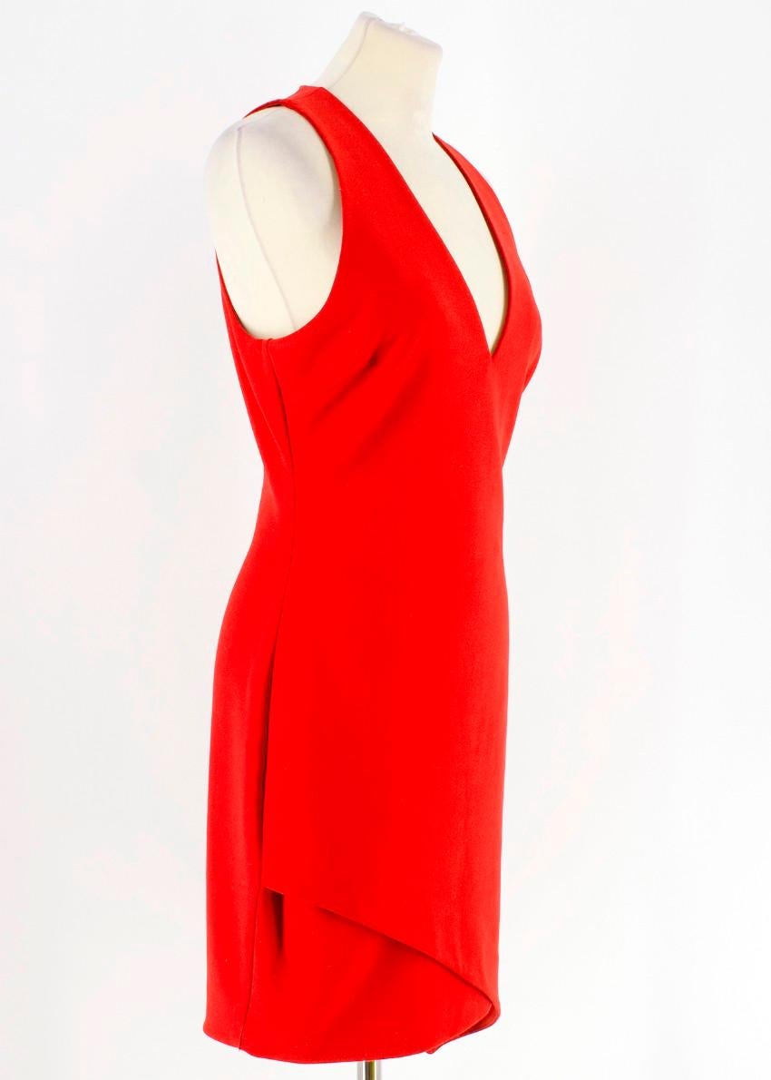 Elizabeth and James Red Asymmetric Sheath Midi Dress US 4 4