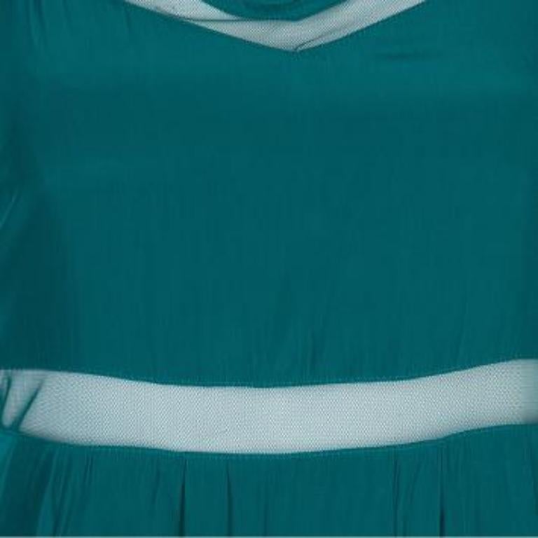 Elizabeth & James Vestito senza maniche con inserto in rete verde mare XS In condizioni ottime in vendita a Dubai, Al Qouz 2