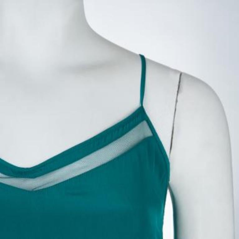 Donna Elizabeth & James Vestito senza maniche con inserto in rete verde mare XS in vendita
