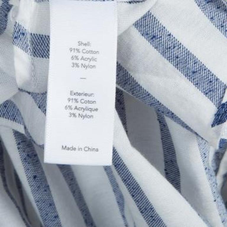 Elizabeth & James Weiß und blau gestreiftes Schößchen-Top S im Angebot 3