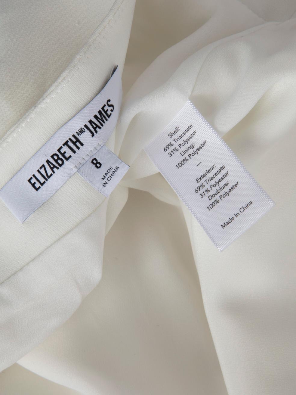 Elizabeth and James White Cropped Wide Leg Trousers Size L For Sale 2