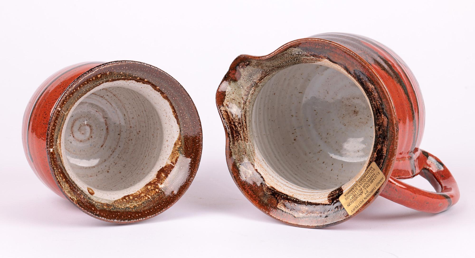 Vernissé Pichet et vase en poterie de l'atelier de poterie Harbour d'Elizabeth Anderson en vente