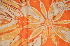 Elizabeth Arden Shades of Tangerine & Creams "Floral Bloom" Scarf