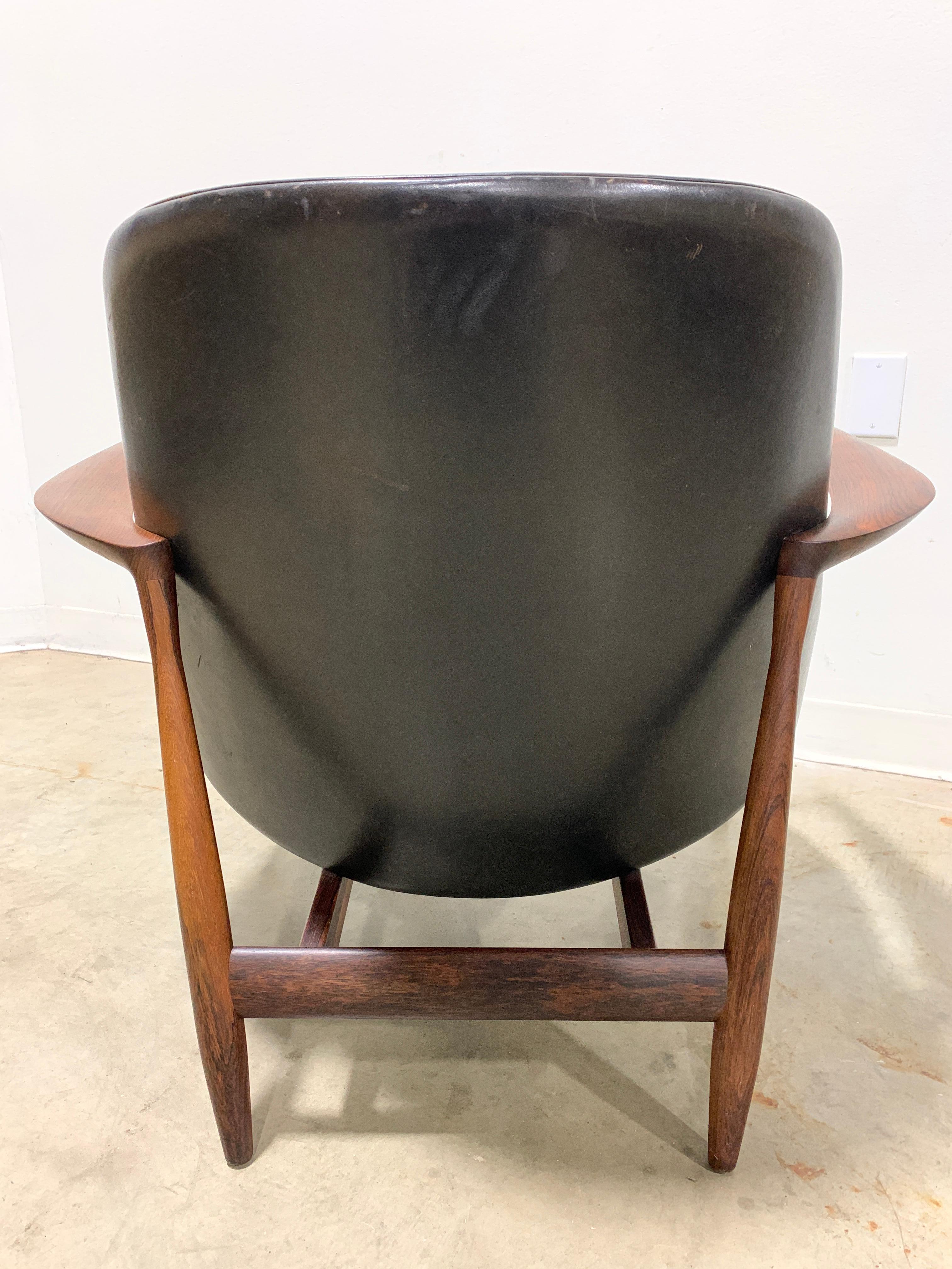 Danish Elizabeth Armchair by Kofod Larsen in Rosewood and Leather