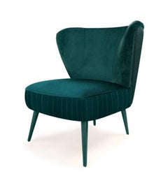 Elizabeth Armchair with Silk Velvet and Polished Brass