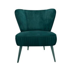 Elizabeth Armchair with Silk Velvet and Polished Brass