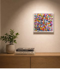 Colorful Geometric Polymer Clay Wall Relief Abstract Pop Art Composition