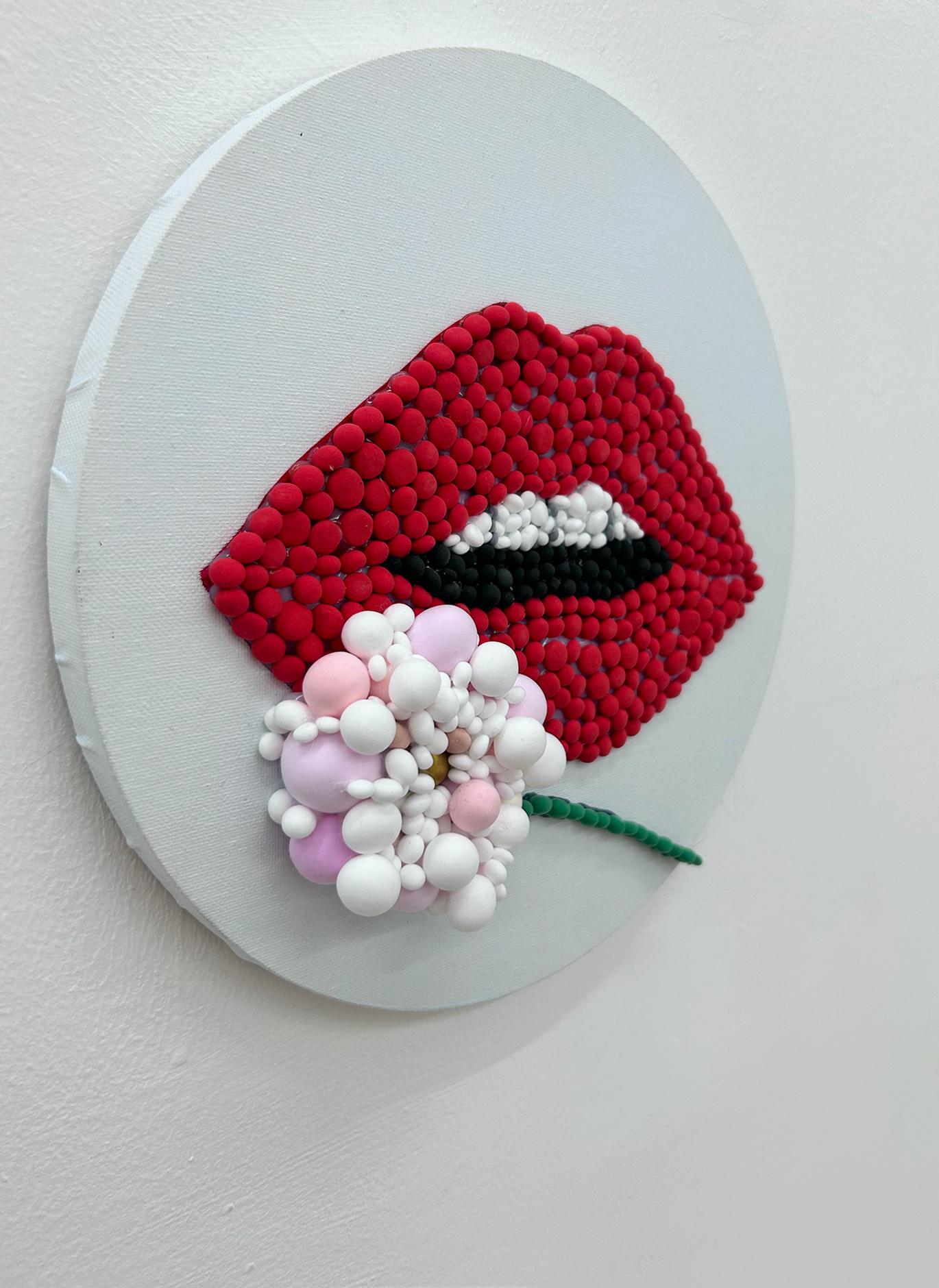 Escultura Pop Art Mosaico 3D sobre Lienzo Circular- 