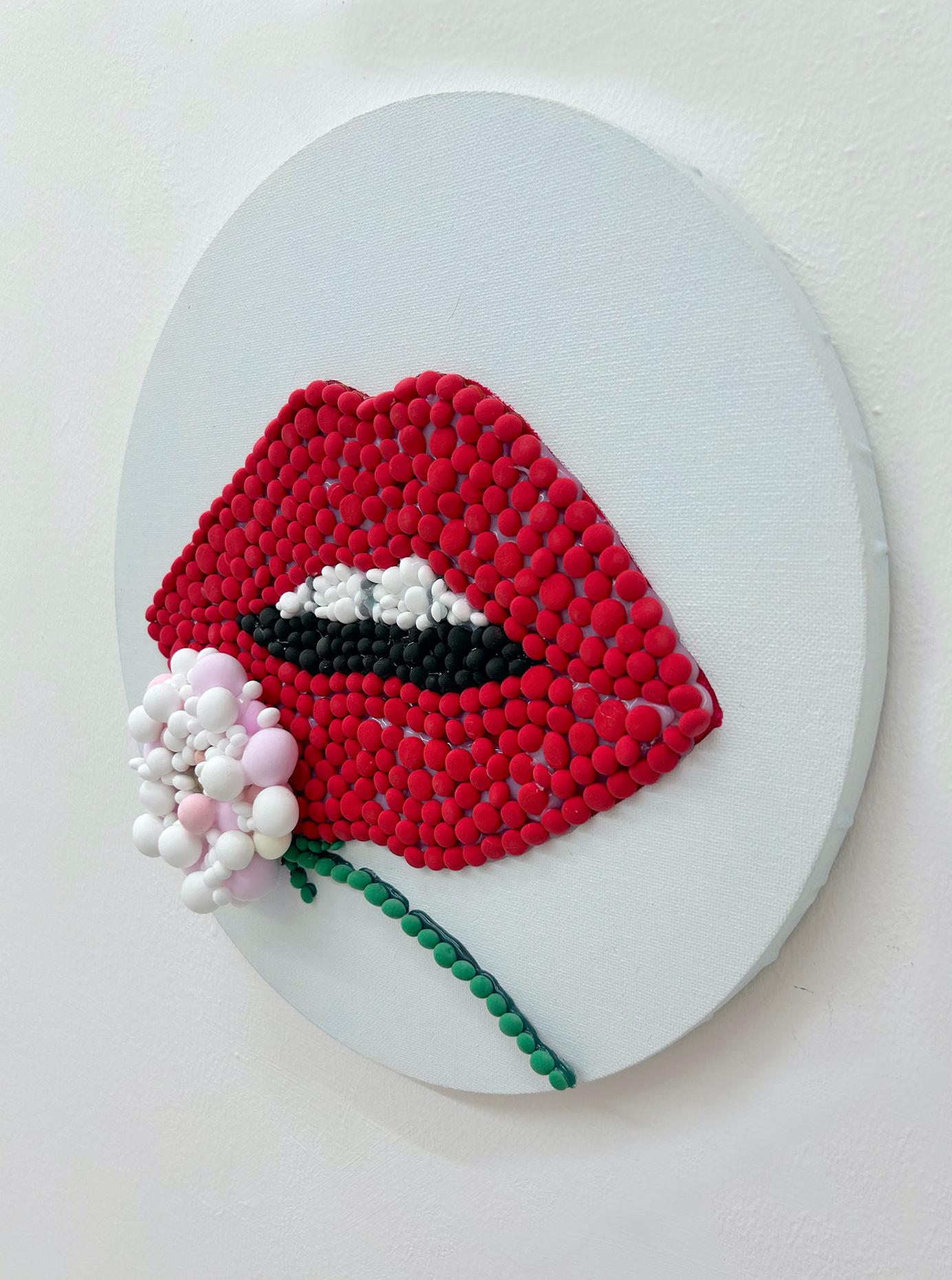 Escultura Pop Art Mosaico 3D sobre Lienzo Circular- 