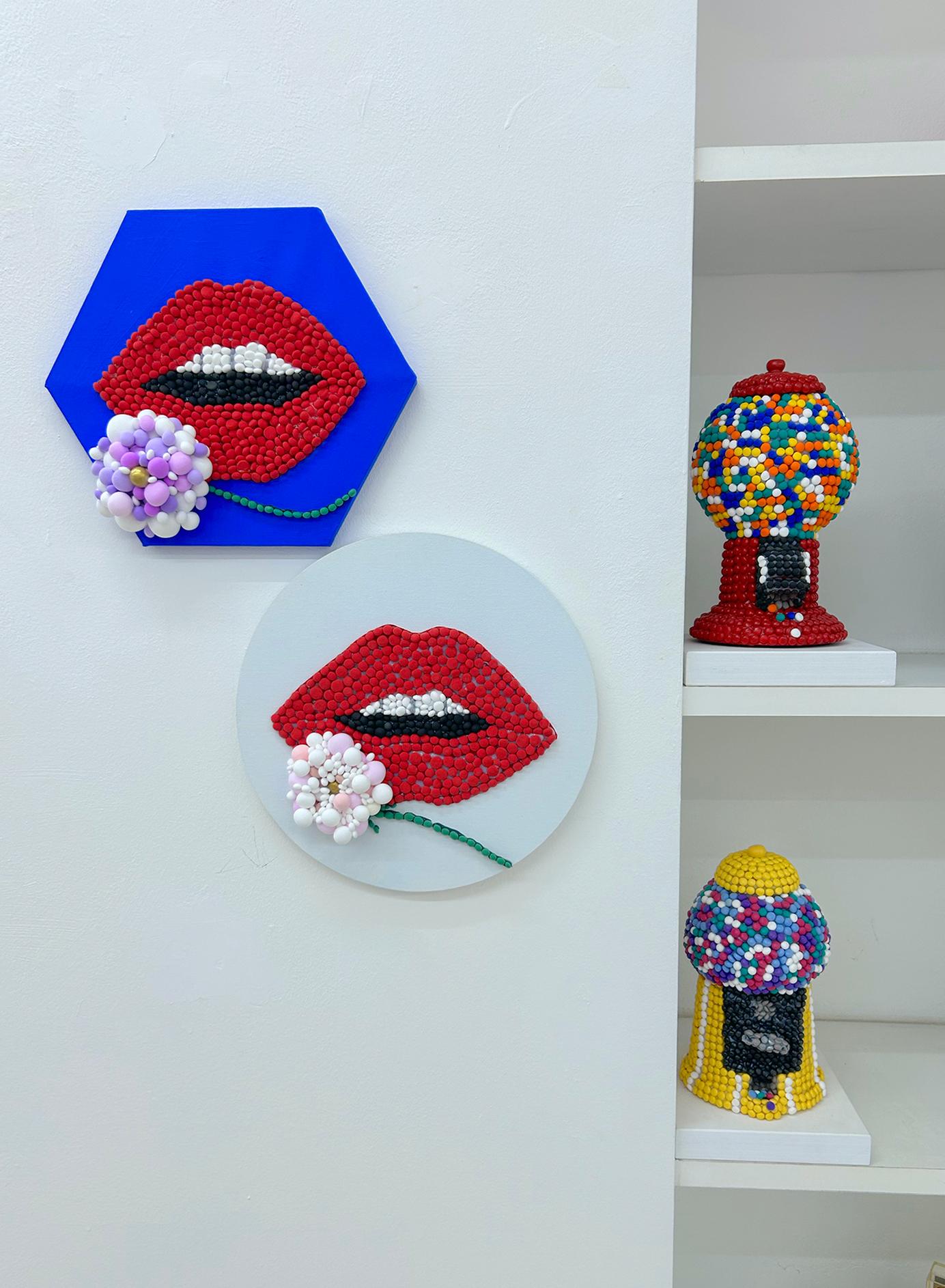 Escultura Pop Art Mosaico 3D sobre Lienzo Circular- 