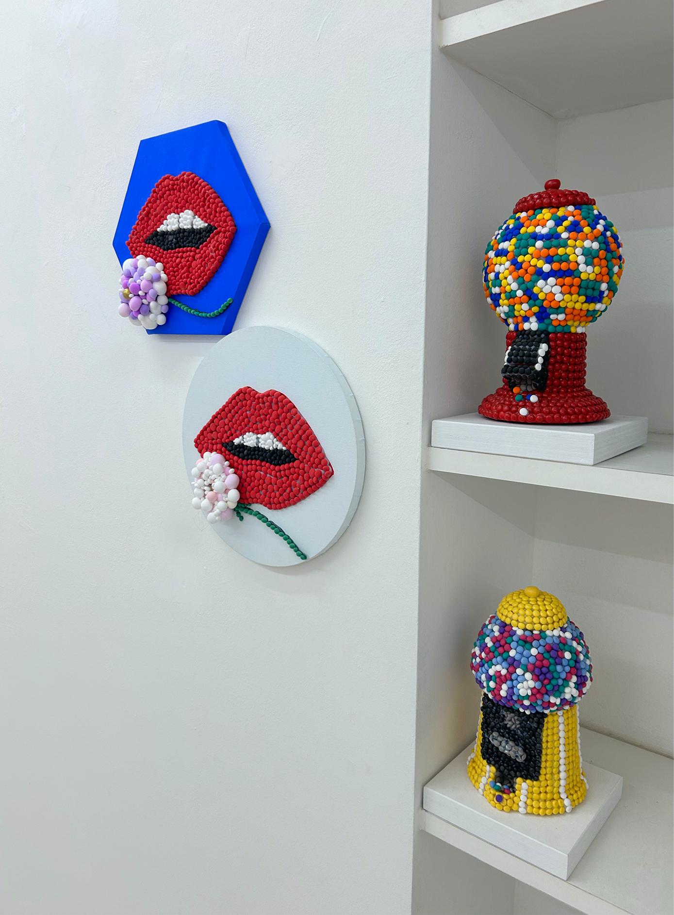 Escultura Pop Art Mosaico 3D sobre Lienzo Circular- 