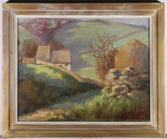 Elizabeth B. MacDonald – Impressionistisches Ölgemälde, Spring Cottage, Mitte des 20. Jahrhunderts